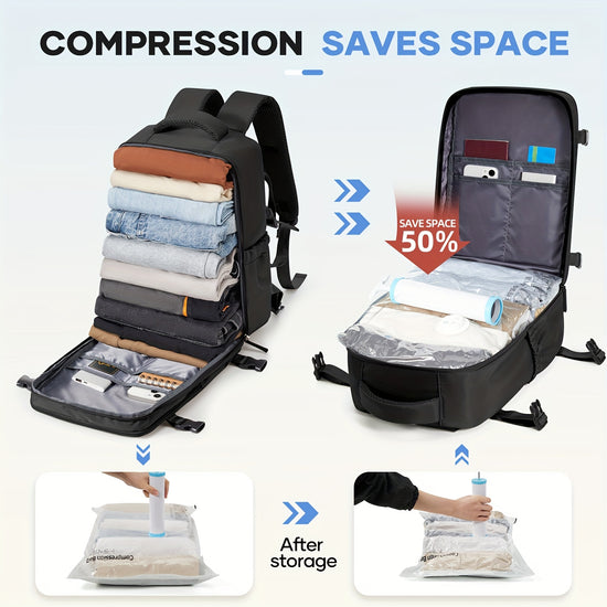 Travel Suitcase  Luggage Set  Essential for Your Trips Manual Vacuum Compression Backpack with Massive Space Release Large Capacity  Detachable Design
