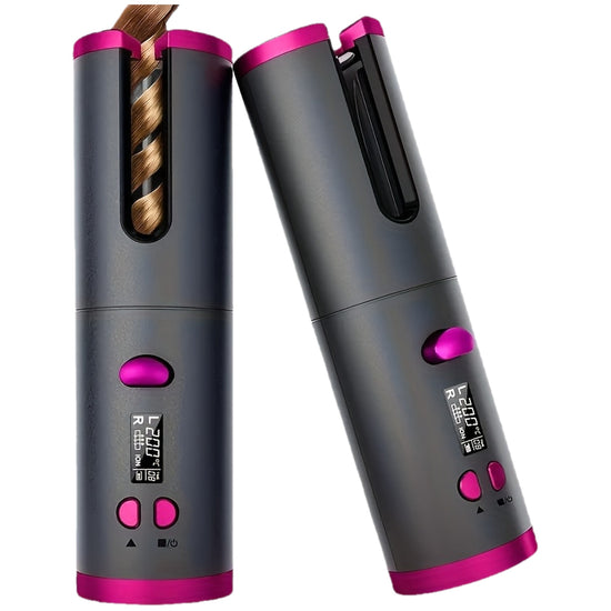 Rechargeable USB Automatic Curling Iron with Wireless 5 Temperature Settings for Different Hair Textures LeftRight Rotation and Adjustable Speeds