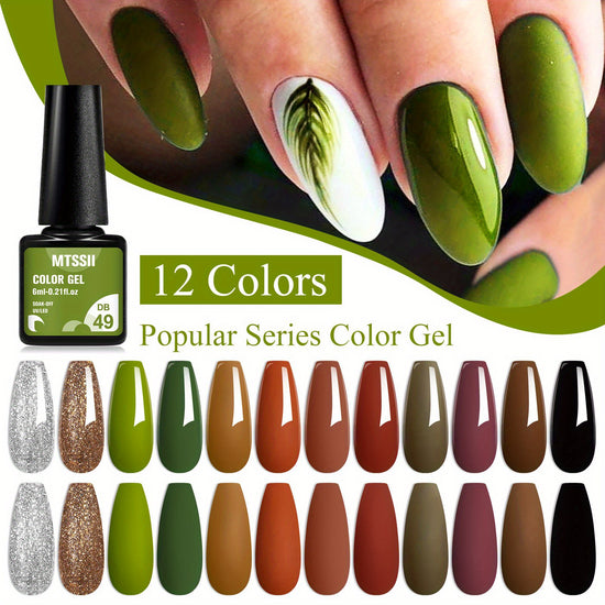 MTSSII 12pcs Color Gel Nail Polish Set  Vibrant Shades  FragranceFree Perfect for LED Lights SalonStyle DIY Nails Ideal Gift for Women Nail Art Supplies  Vibrant Nail Polish  Fragrance Free Nails Nail Polish Art