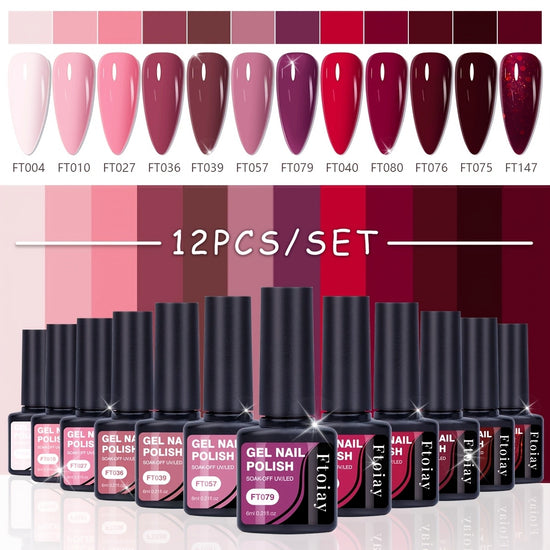 12pcs Gel Nail Polish Set  LongLasting LED Soakable Hypoallergenic Neutral and Glitter Tones AlcoholFree  Perfect for DIY and Salon Use