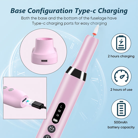 12in1 Professional Electric Nail Drill Kit with Wireless Charging Station  Quiet Rechargeable Nail Grinder 18000 RPM Motor  6Speed ReverseForward ManicurePedicure Set for Gel Nails Acrylic  Polish Removal 