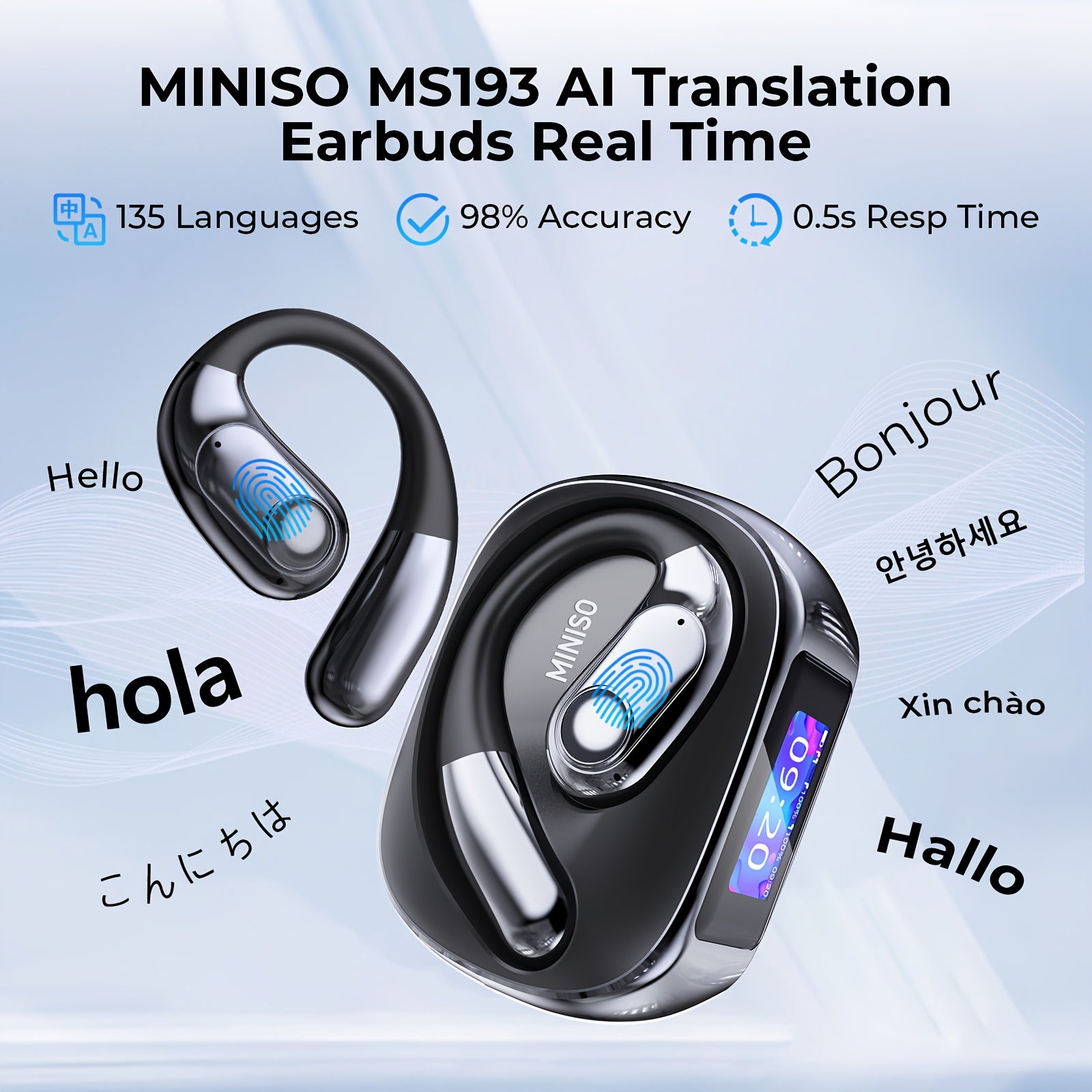 Miniso AI Translation Earphones Global Talk Crystal Clear Sound
