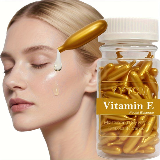 Vitamin E Capsule Essence Secondary Throw Capsule Moisturizing and Hydrating Facial Light Beige 90 CapsulesBottle  1 Bottle