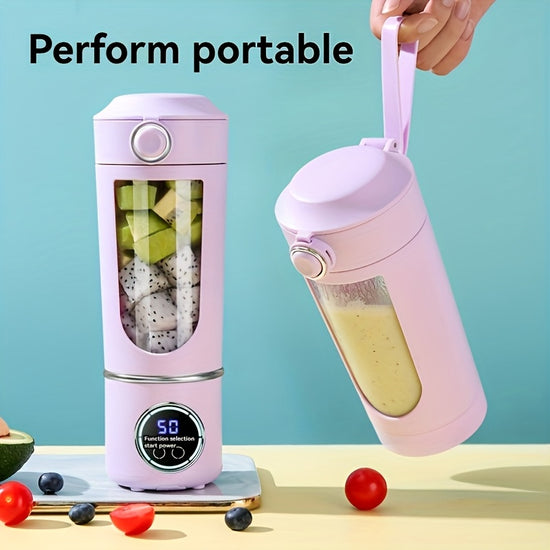 24oz700ml USB Rechargeable Juicer with LED Display  12Blade Stainless Steel Purple Portable Blender for Smoothies Quiet  Fast Ideal for Gym Travel  Halloween Christmas Mothers Day Gift