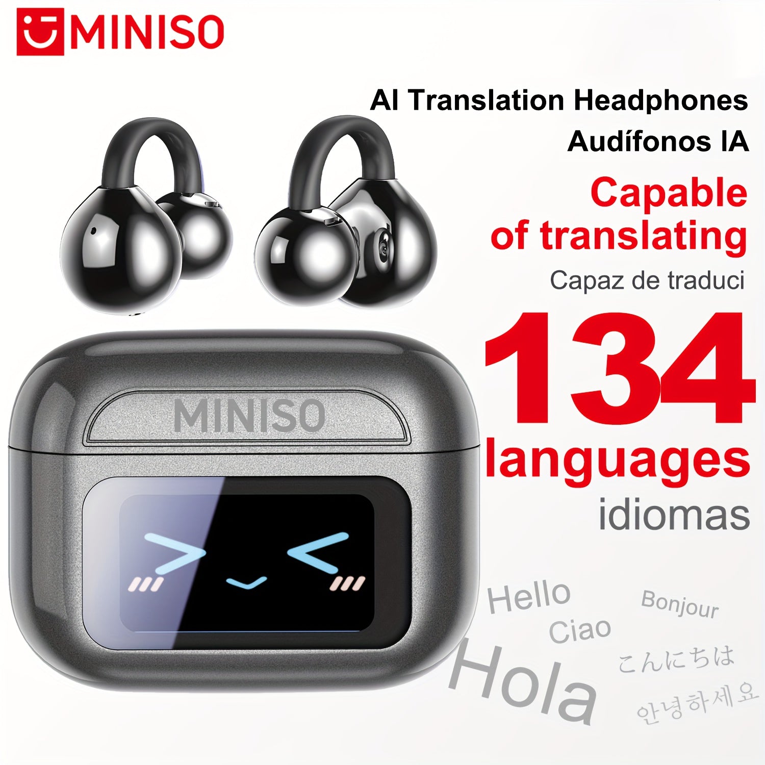 OpenEar AI Translator Earbuds 60H Touchcase Gaming