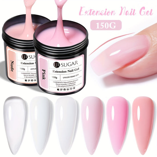 UR SUGAR 150g PinkishWhite Extension Nail Gel  QuickDry Soak Off UVLED Easy Apply for DIY Nail Art LongLasting  SalonQuality Manicures at Home Manicure Extensions  Versatile Nail Gel  Soakoff Gel