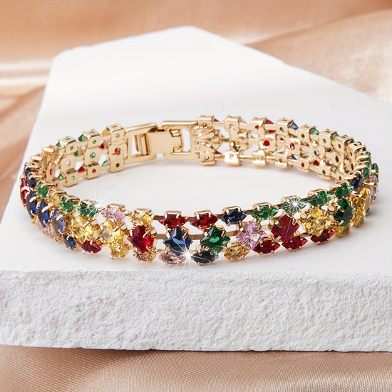 Boho Chic MultiGeo Zirconia Clasp Bracelet
