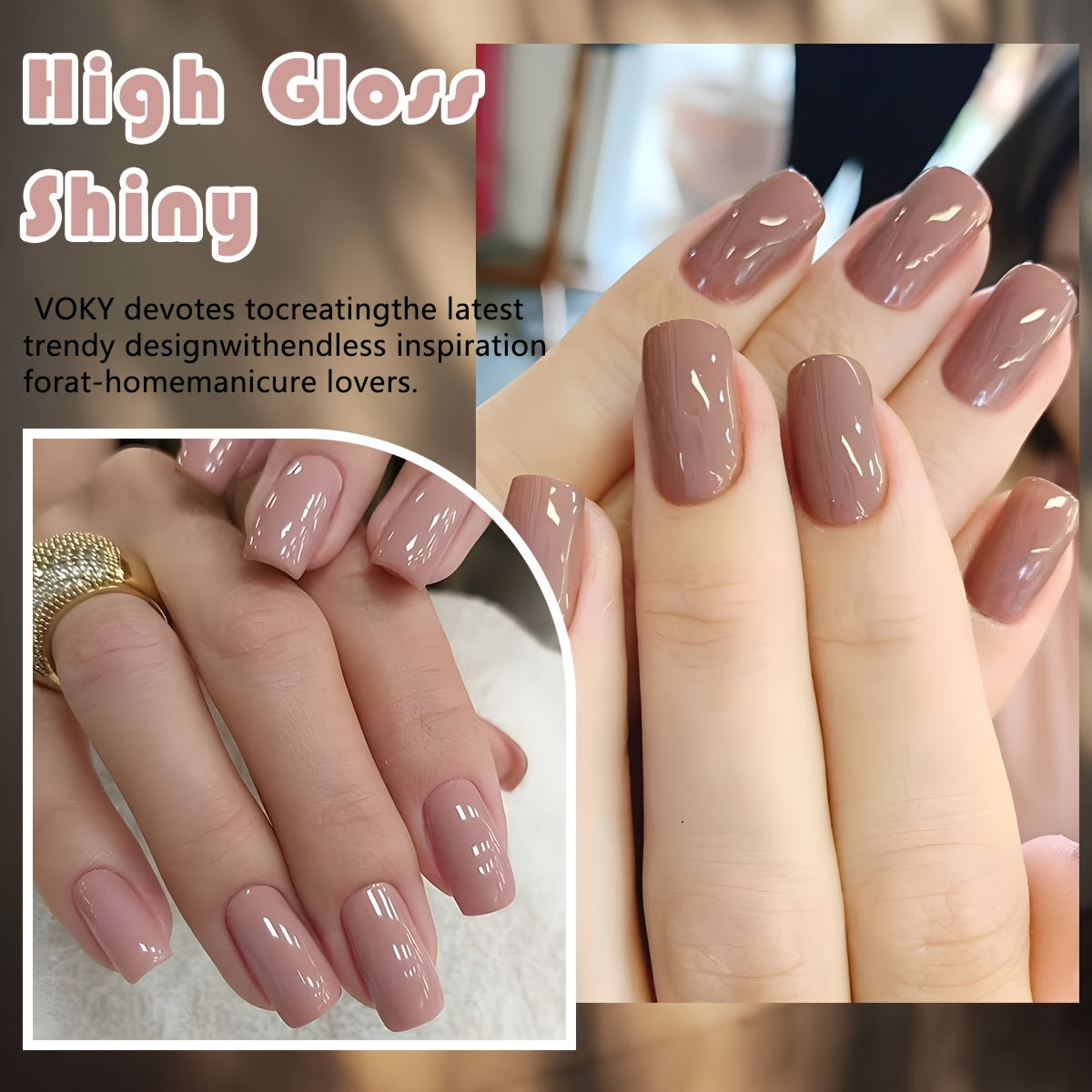 VOKY 12pcs Nude Pink Series Gel Set FormaldehydeFree and High Saturation Simple and Compact Daily Gentle Style Excellent DIY Nail Art Kit for Women Nail Gel LED Curing Trendy for All Seasons ValentineS DayNew YearChristmas